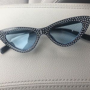 Cat eye rhinestone glasses